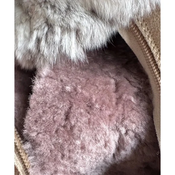 Natural Fur + Shearling-Lined Winter Boots – Tan Suede Lace-Up & Zipper - Picture 7 of 10
